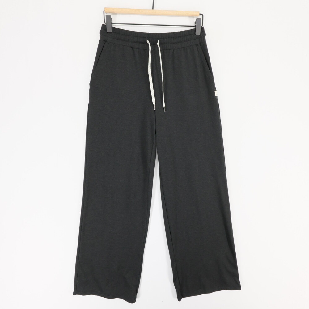 Vuori Halo Essential Wideleg Pants Womens S Black Heather DreamKnit Drawstring